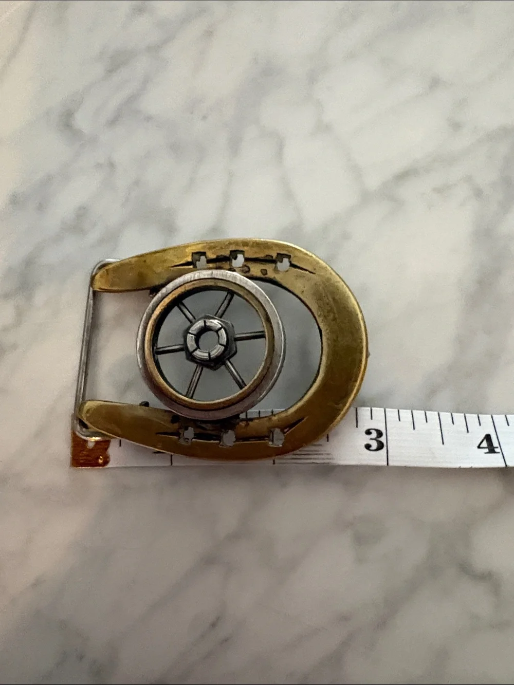 Gold-Tone Metal Wearable Accessory - Decorative Belt Buckle